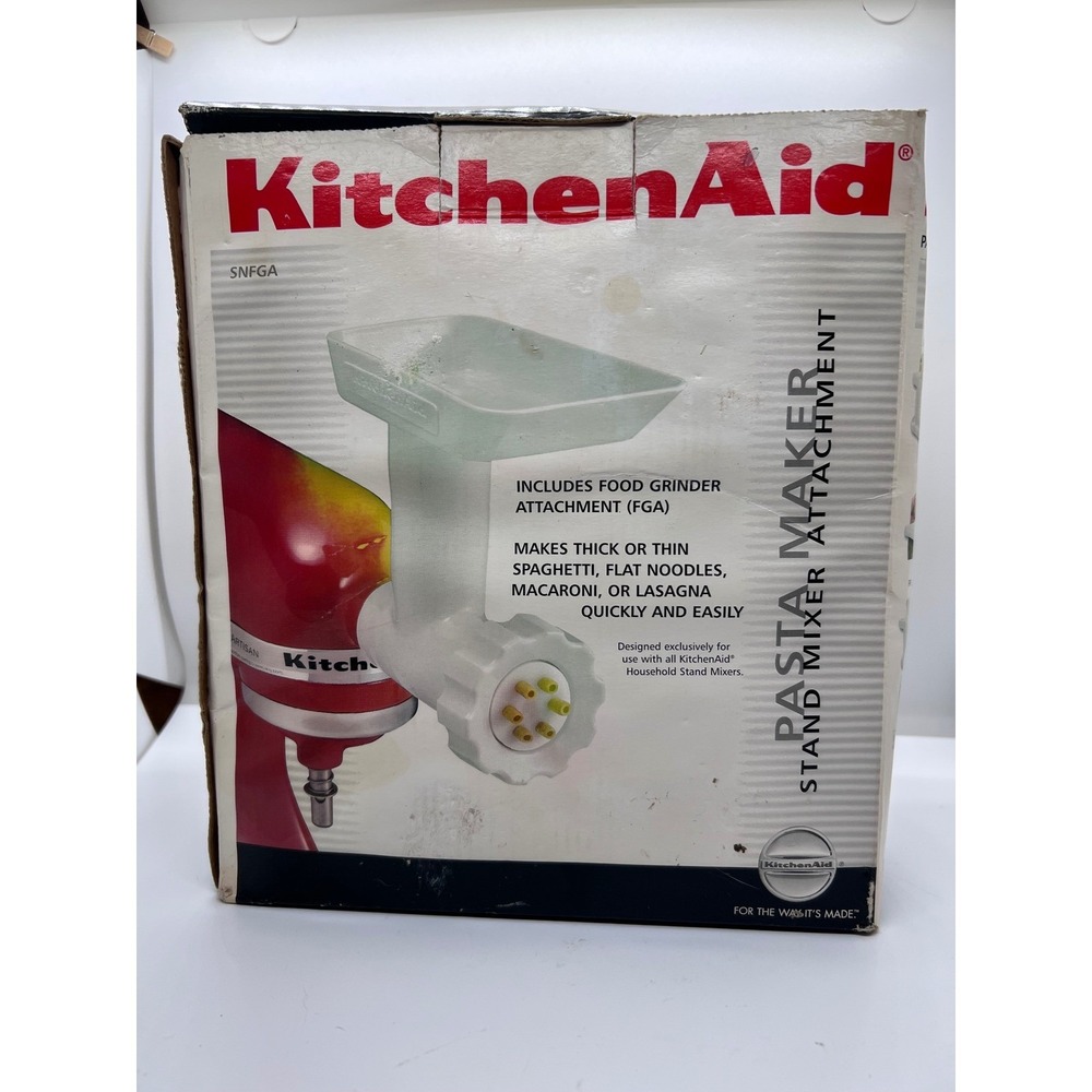 KitchenAid SNFGA Pasta Maker Food Grinder Stand Mixer Attachment Set White